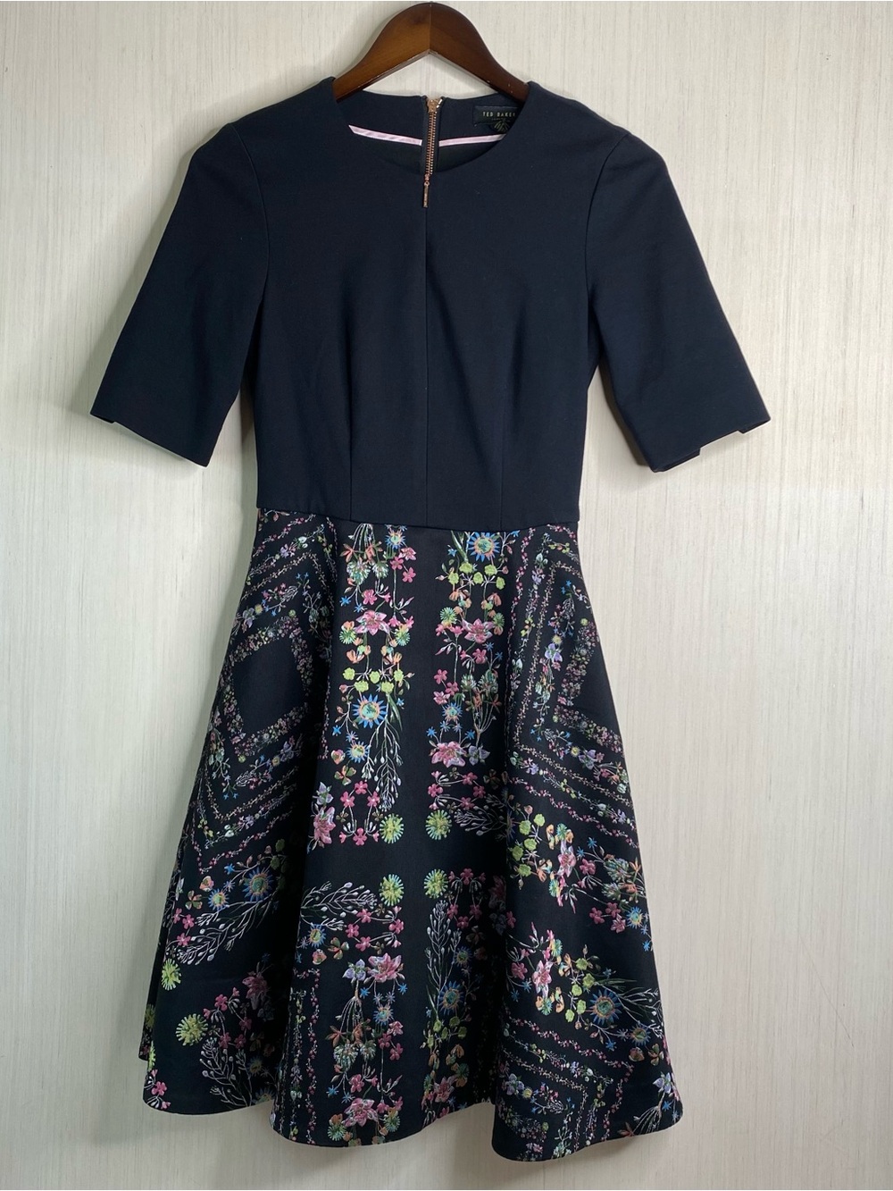 Ted Baker London Mooris Unity Floral Jacquard Fit and Flare Party Dress Size 0